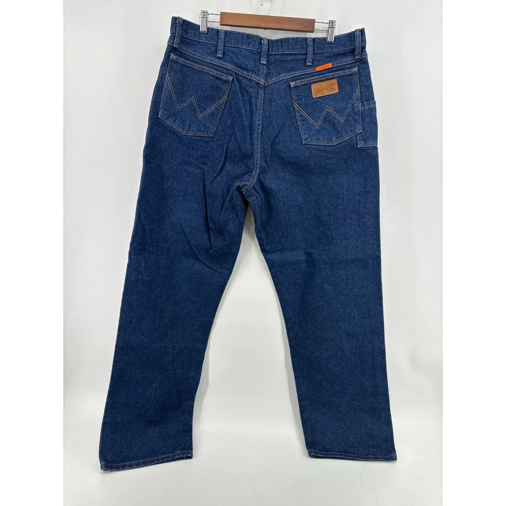 Wrangler FR Jeans Mens Blue Flame Resistant Relaxed Fit Workwear 38x32 NWOT